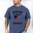 Nursing School Survivor Women Graduation RN Gift Shirt Men's Comfort Colors T-Shirt Blue Jean