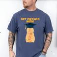 Orange Tabby Cat Graduation Distressed Shirt For Grads For Men Women Girls Kids Men's Comfort Colors T-Shirt Blue Jean