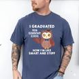 Owl Elementary Graduation Shirt-6th Grade Graduation Men's Comfort Colors T-Shirt Blue Jean