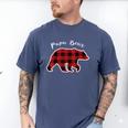 PAPA Bear Men Red Plaid Christmas Pajama Family Dad Small Men's Comfort Colors T-Shirt Blue Jean