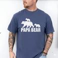 Papa Bear Two Cubs Shirt Daddy Bear Twin Tshirt Papa 2 Kids Men's Comfort Colors T-Shirt Blue Jean