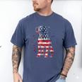 Patriotic Pitbull American Flag 4th Of July Dog Pitbull Dad Men's Comfort Colors T-Shirt Blue Jean