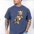 Pitbull I Love Dad Pit Bull Terrier Pettie Dog Owner Father Men's Comfort Colors T-Shirt Blue Jean