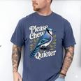 Please Chew Quieter Introvert Christmas Bird Watcher Men's Comfort Colors T-Shirt Blue Jean