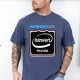 Powered By Introvert Inside Embrace Your Quiet Strength Men's Comfort Colors T-Shirt Blue Jean