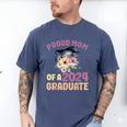 Proud Mom Of a 2024 Graduate Floral Flower Family Graduation Men's Comfort Colors T-Shirt Blue Jean