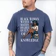 Queen Masters Degree Graduation Educated Melanin Grad Men's Comfort Colors T-Shirt Blue Jean
