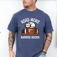 Read More Banned Books Reader Cat Lover Librarian Freedom Men's Comfort Colors T-Shirt Blue Jean