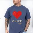 Retro Gamer 1 Life Pixel Heart – 8-Bit Gaming Nostalgia Men's Comfort Colors T-Shirt Blue Jean