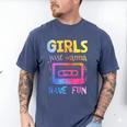 Retro Girls Just Wanna Have Fun Nostalgia 1980s 80's Premium Tri-Blend Men's Comfort Colors T-Shirt Blue Jean