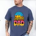 Retro Ice Cream Drip Softball Dad Game Day Dad Father's Day Men's Comfort Colors T-Shirt Blue Jean