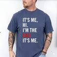 Retro It's Me Hi I'm The Dad It's Me For Dad Men's Comfort Colors T-Shirt Blue Jean