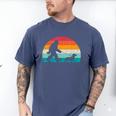 Retro Sasquatch Lover Doxie Wiener Dog Walker Bigfoot Walking a Dog Dachshund Weiner Dog Dad Weenie Small Men's Comfort Colors T-Shirt Blue Jean