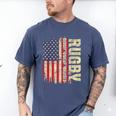 Rugby Blood Sweat Bruises Rugby Player Coach Dad Mom Men's Comfort Colors T-Shirt Blue Jean