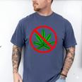 Say No Cannabis Anti-Marijuana Retro Weed Parent Dad Mom Men's Comfort Colors T-Shirt Blue Jean