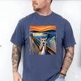 The Scream Cat Parody For Kitty Cat Lover Cat Mom Cat Dad Men's Comfort Colors T-Shirt Blue Jean
