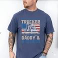 Semi Truck Driver Trucker Daddy Husband US American Flag Men's Comfort Colors T-Shirt Blue Jean