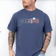 Senior 2023 American Flag USA Graduation Class Of 2023 Women Kids Men Men's Comfort Colors T-Shirt Blue Jean
