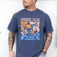 Senior 2026 Retro Groovy Flowers Graduation Men's Comfort Colors T-Shirt Blue Jean