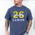 Senior Class 2026 Graduation Yellow Blue Letters Men's Comfort Colors T-Shirt Blue Jean