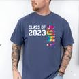 Senior Graduation Class Of 2023 Aunt Senior Tie Dye Men's Comfort Colors T-Shirt Blue Jean