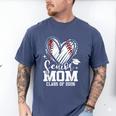 Senior Mom Class Of 2026 Baseball Graduation Heart Men's Comfort Colors T-Shirt Blue Jean