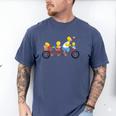 The Simpsons Father's Day Homer And Kids Bike Ride With Dad Men's Comfort Colors T-Shirt Blue Jean