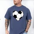 Soccer Ball Heart Idea For Mom Dad Kids T-Shirt Men's Comfort Colors T-Shirt Blue Jean