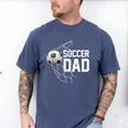 Soccer DAD Football Futbol Parents Goal Men's Comfort Colors T-Shirt Blue Jean