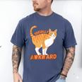 SOCIALLY AWKWARD FUNNY CAT ANTISOCIAL INTROVERT WEIRD Men's Comfort Colors T-Shirt Blue Jean