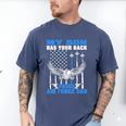 My Son Has Your Back Proud Air Force Dad Military Father Men's Comfort Colors T-Shirt Blue Jean