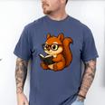 Squirrel Reading Book Lover Men's Comfort Colors T-Shirt Blue Jean