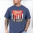 Straight Outta Fire Academy T Shirt Firefighter Graduation Men's Comfort Colors T-Shirt Blue Jean