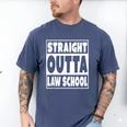 Straight Outta Law School Future Lawyer Graduation Men's Comfort Colors T-Shirt Blue Jean