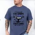 I Survived 6th Grade Graduated Cat Graduation For Men Women Girls Kids Men's Comfort Colors T-Shirt Blue Jean