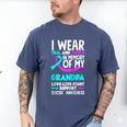Teal & Purple In Memory Of My Grandpa Suicide Prevention Raglan Baseball Tee Men's Comfort Colors T-Shirt Blue Jean