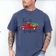 Tis The Season Holiday Nostalgia Red Truck Men's Comfort Colors T-Shirt Blue Jean