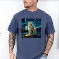 Van Gogh Starry Night Cat For Cat Lover Cat Mom And Cat Dad Men's Comfort Colors T-Shirt Blue Jean Van Gogh Starry Night Cat For Cat Lover Cat Mom And Cat Dad Men's Comfort Colors T-Shirt Blue Jean