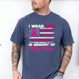 I Wear Pink In Memory Of My Mom Breast Cancer Awareness Premium Tri-Blend Men's Comfort Colors T-Shirt Blue Jean