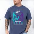 I Wear Teal And Purple In Memory Of My Grandpa Men's Comfort Colors T-Shirt Blue Jean I Wear Teal And Purple In Memory Of My Grandpa Men's Comfort Colors T-Shirt Blue Jean