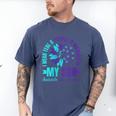 I Wear Teal Purple In Memory Of My Son Suicide Awareness Men's Comfort Colors T-Shirt Blue Jean I Wear Teal Purple In Memory Of My Son Suicide Awareness Men's Comfort Colors T-Shirt Blue Jean