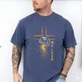 Welder Christian Cross Weld Welding Dad Jesus Lover Men's Comfort Colors T-Shirt Blue Jean