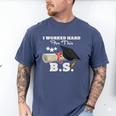 I Worked Hard For This BS Men Women Graduation Premium Tri-Blend Men's Comfort Colors T-Shirt Blue Jean