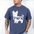 Yorkshire Terrier Papa Dog Puppy Doggie Pet Lover Yorkie Dad Men's Comfort Colors T-Shirt Blue Jean
