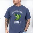Youth Boy My Lucky Fishing-Shirt Bass Fish Dad Men's Comfort Colors T-Shirt Blue Jean