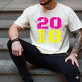 2018 Big Neon Numbers For The New Year Or Graduation Men's Comfort Colors T-Shirt Ivory