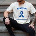 Blue Ribbon In Memory Of My Sister Colon Cancer Awareness Men's Comfort Colors T-Shirt Ivory Blue Ribbon In Memory Of My Sister Colon Cancer Awareness Men's Comfort Colors T-Shirt Ivory