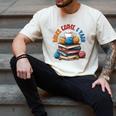 “Books Coffee & Yarn Enthusiast Cozy Reader Men's Comfort Colors T-Shirt Ivory