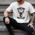 Camo Deer Hunting Is My Happy Place Dad Hunter Men's Comfort Colors T-Shirt Ivory