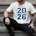Class Of 2026 Graduation Varsity Navy Blue Letters Premium Tri-Blend Men's Comfort Colors T-Shirt Ivory